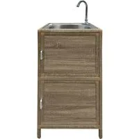 HTI-Living Outdoor-Küchenmodul Outdoorspüle S Gerti Sonoma (Stück, 1-St., 1 Outdoorspüle) Gartenspüle Campingspüle Messespüle