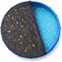 TK Gruppe Poolüberdachung Poolabdeckung rund – Extra starke 200 g/m² Poolplane schwarz