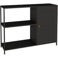en.casa Sideboard, »Viitasaari« mit Schranktür Metall 100x30x75 cm Schwarz