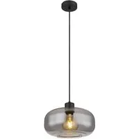GLOBO LIGHTING Pendelleuchte, Leuchtmittel inklusive, Warmweiß, Pendelleuchte Rauchglas Filament LED Esstischlampe schwarz Hängelampe
