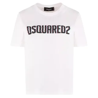 Dsquared2 Logo Print Rundhals-t-shirt, Weiß