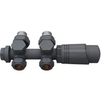 SONNI Heizkörperthermostat Multiblock Set für Heizkörper Thermostat Anschlussarmatur, mit Thermostatkopf , 50mm G 1/2"