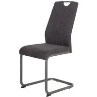 Die Möbelfundgrube® Freischwinger mit Microfaser, Griffmulde, Esszimmerstuhl, »Christina«, belastbar bis 120 kg · Metallgestell Vierkantrohr
