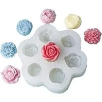 Agger Silikonform Blumen, Kerzengießformen Silikon Rosen,Blumen Formen,7-fach, 3D Kerzen Silikonformen Gießformen,DIY-Dekoration,Aromatherapie