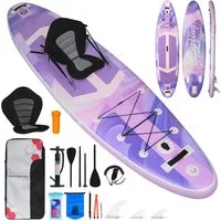 Puluomis Inflatable SUP-Board Set aufblasbar mit Halter, Sitz und Fußband, MB. bis 150Kg, 335/320cm, Surfbrett Paddling Paddelboard