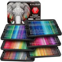 LuxusKollektion Buntstift 180 Buntstifte Set Erwachsene Künstler Pigment Weichmine Wachs
