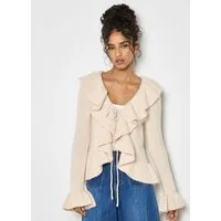Apricot Cardigan Kurzer Cardigan mit Rüschen
