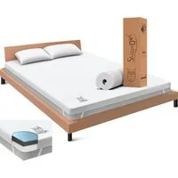 Sleepy Owl, Topper Gel-Memory Matratzentopper, 5-7-10 cm hoch, H2/H3 mit Komfortschicht, (orthopädischer Topper, 90x200x10 cm), Gel-Memory-Schaum, Atmungsaktiv, Abnehmbar & Waschbar, Rutschfest