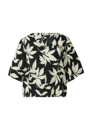 s.Oliver Red Label - Strukturierte Bluse im O-Shape schwarz - Gr. - 46