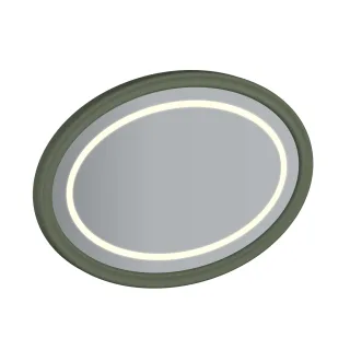 VitrA Valarte LED-Flachspiegel oval Breite 100 cm Vintage Grün (Lack),65828 65828