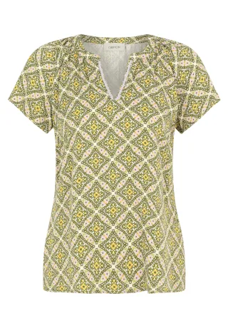 CARTOON - Blusenshirt grün/violett - Gr. - 38