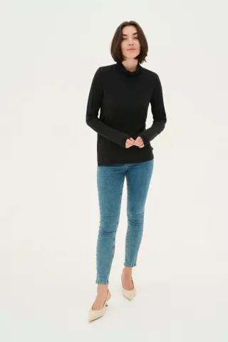Langarm-Shirt Slim fit black
