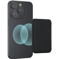 kwmobile Etui Wallet Kartenhalter für Apple iPhone 16 / 15 / 14 / 13 / 12 Serie, Magnetische Karten Hülle - kompatibel mit MagSafe Halter - Stoffbezug