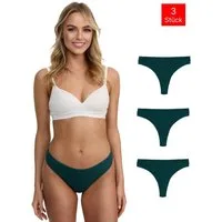 Tazzio String 3er-Pack Damen Tanga F933 (Packung, 3-St., 3er-Pack) Ripp-Struktur für angenehmen Tragekomfort