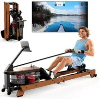 VOWVIT Rudergerät Holz-Rudergerät aus Eiche, Klappbar & Wasserruder-System (1-tlg), mit Tablet-Halterung, App-Steuerung & bis 180 kg belastbar