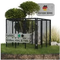 Heimfleiss® Komposter Metall Komposter 450L/750L – verzinkt & pulverbeschichtet, BxTxH: 80x80x70 cm, 450 l, Robuster Gartenkomposter mit Stecksystem für nachhaltige Kompostierung