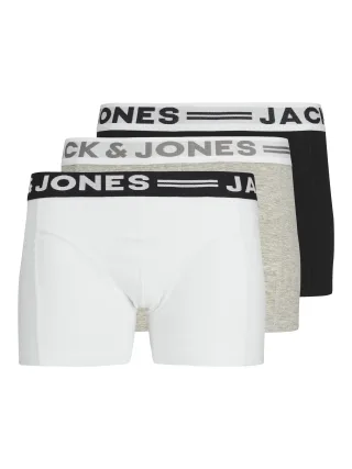 JACK&JONES - SENSE TRUNKS 3-PACK NOOS JNR Light Grey Melange - Gr. - 140