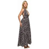 Worldclassca Abendkleid Worldclassca Abendkleid Partykleid Leopord Muster Schlitz Sommerkleid LEOPARD - ANIMAL PRINT CLUBWEAR - PARTYWEAR SOMMER