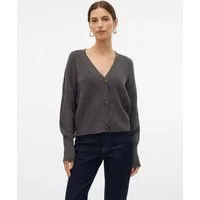 Vero Moda Strickjacke VMLEA LS V-NECK CUFF CARDIGAN NOOS Kunstfaser, regular fit
