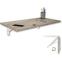 KDR Produktgestaltung Klapptisch 80x40 Wandklapptisch Esstisch Küchentisch Schreibtisch Wand Tisch, Eiche astig