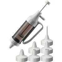Kaiser Backformen Gebäckpresse Inspiration, (Set, 8-tlg), Garnierspritze, transparenter Behälter, 7 Spritztüllen