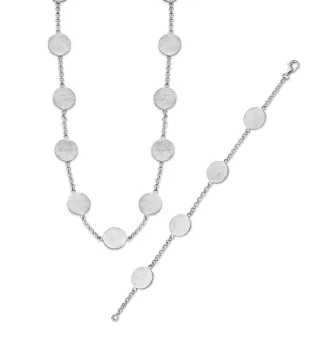 Orphelia Damen 925 Sterling Silber Set: Kette + Armband - Silber SET-045