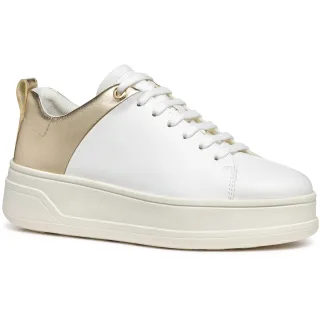 Geox D SPHERICA ECUB-2 Damen Sneaker Weiß/Lichtgold