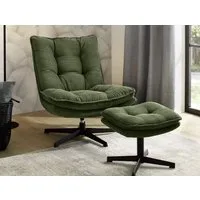 Jockenhöfer Gruppe Relaxsessel Kasper, B: 76 cm, Sitzhöhe: 47 cm, Set: mit Hocker, 360° Drehfunktion, Cord