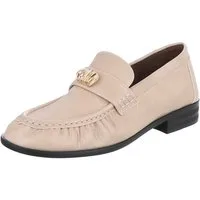 Ital-Design Damen Loafer mit Schmuckdetail und Blockabsatz Slipper (92125336) Blockabsatz Mokassins in Beige