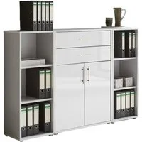 BMG Möbel Aktenschrank Office Edition (Set 13, Büroschrank mit Metallgriffen) Made in Germany