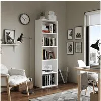 Vicco Bücherregal Bob, Weiß, 40 x 132 cm mit 5 Fächern, 1-tlg.