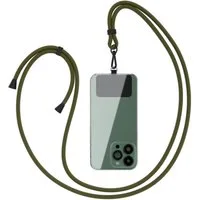 EAZY CASE Handykette Umhängeband Clips Schwarz mit extra Handband, Handykette für Xiaomi Huawei Samsung iPhone Schutzhülle Olive Grün
