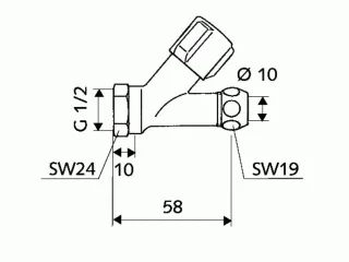 Schell Schrägsitzventil COMFORT 1/2"chrom mit Innengewinde kurze Bauform 059110699