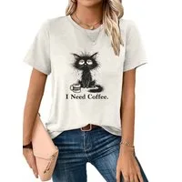 PYLIKE Rundhalsshirt Damen Bequemes Sommer T shirt mit Ausgefallene Druck Bequem für Freizeit und Büro,Strandurlaub