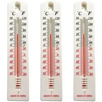 TSB Werk Raumthermometer 3x Thermometer Außen Innen Balkon Garten weiß, 3-tlg., Zimmer, Außenthermometer, Analog