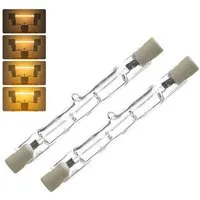 QUBEBU LED-Leuchtmittel R7S COB 78mm 118mm Dimmbar Halogen Tube Glas Ersetzen Lampe LED Bulb, 2 St., LED wechselbar, Ersatz Halogenlampe, Enegiesparende, 2700K-3000K, für Strahler, Deckenfluter, Spotlight, Deckenleuchte.