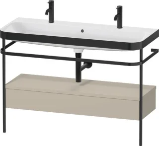 Duravit Happy D.2 Plus c-bonded Set mit Metallkonsole und Schubkasten Taupe Seidenmatt 1175x490x850  HP4764O60600000