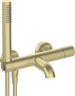 Neuesbad Serie 600 Hexa Wannenarmatur mit Brauseset, gold gebürstet NB1DEBHS_R11M1
