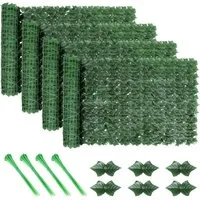 BlingBin Kunsthecken-Sichtschutz Kunsthecken-Sichtschutz, Balkon Sichtschutz Efeu, 1x3 m, (4er Set, 4-St., Inklusive 80 Kabelbinder), Dekoration für Außenbereich Gartendekoration Sichtschutz Windschutz