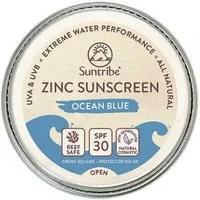 Suntribe Sonnenschutzcreme BIO Mineralisch Zinksonnencreme Gesicht & Sport LSF 30 Farbe Blau, 1 Aluminiumdose 15 g, 100% Natur