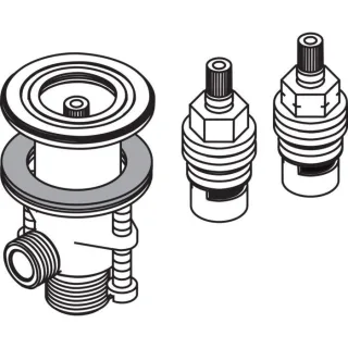 hansgrohe Ab-vtl. Axor 3-L. WT-Arm. 97357000 warm + kalt Oberteil