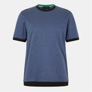 Herren Ted Baker Regular Fit T-Shirt mit geografischem Druck in Dunkelblau