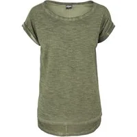URBAN CLASSICS Kurzarmshirt Urban Classics Damen Ladies Long Back Shaped Spray Dye Tee (1-tlg)