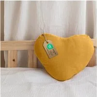 lilimaus Dekokissen Kuschelkissen Herz & Stern aus Musselin fürs Kinderzimmer, Kuschelkissen mit & ohne Füllung - passend zu Betthimmel & Bettwäsche