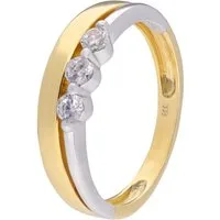 trendor Goldring 68464, Damenring 333 Gold Bicolor Zirkonia-Ring
