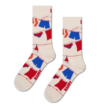 happy socks - Clothesline Sock Weiß - Gr. - 43.5
