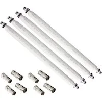 Poppstar SAT Fensterdurchführung SAT Kabel flach SAT-Kabel, (31.5 cm), 31,5cm Durchführung 2mm ultra-flach, Kupplungen 8x F-Stecker, weiß