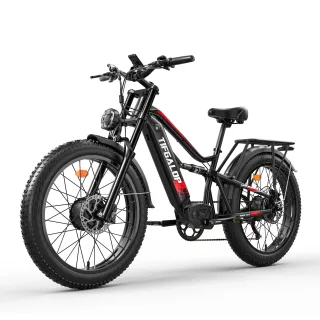 [EU DIRECT] Tifgalop ES7 Pro Electric Bike 52V 21Ah 750W*2(1500W) Dual Motor 26-Inch Fat Tire 20km/h Max Speed 100km Max