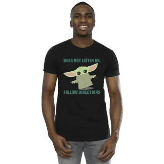 Star Wars - "The Mandalorian Does Not Listen" T-Shirt für Herren (Schwarz)