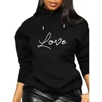 RMK Kapuzenpullover Damen Winter Pullover Love Herz Hoodie Liebe